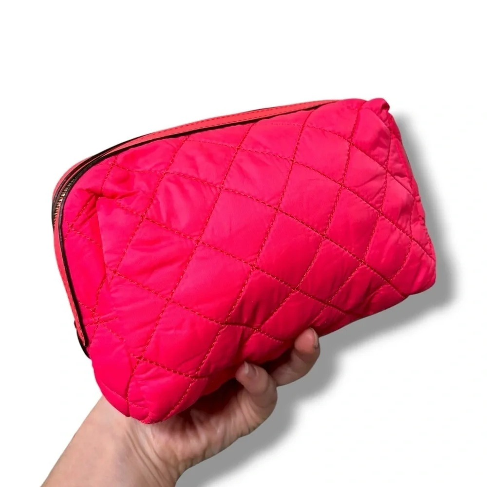 Tory Burch Quilted Pink Cosmetic Bag